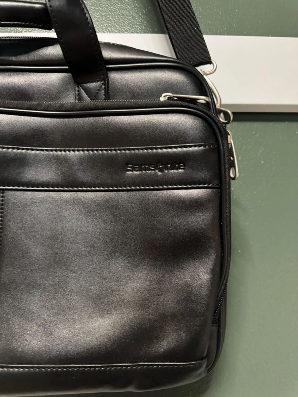 Samsonite Leather Briefcase with Adjustable Strap